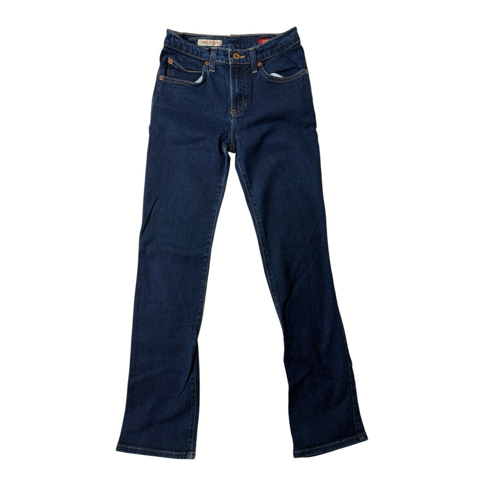 Womens Big Star Sunny Low Rise Boot Cut Dark Wash Blue Denim Jeans Size 25 R